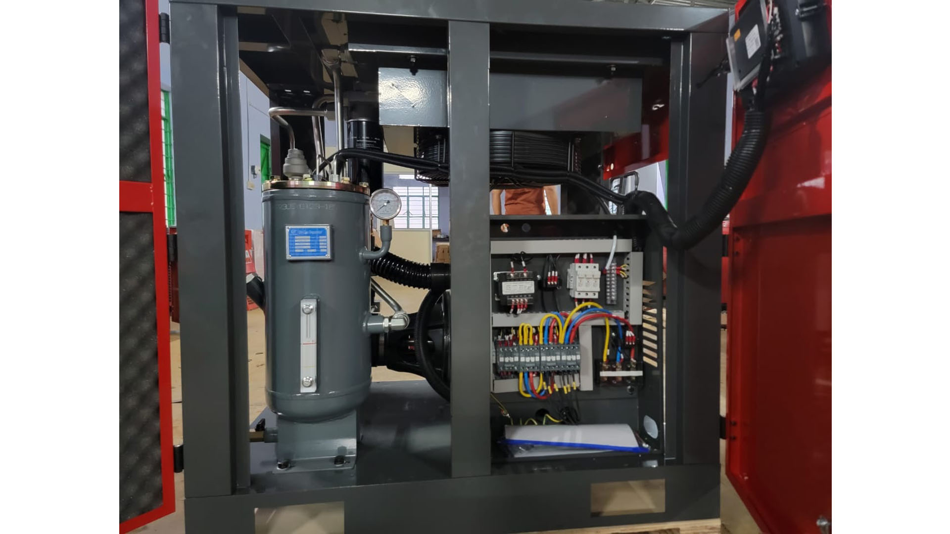 Screw Air Compressor inside view